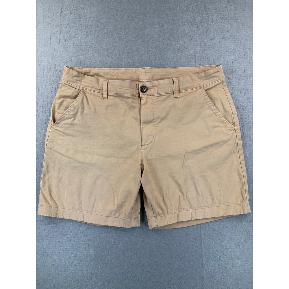 Chubbies Mens Khaki Chino Shorts Size 35 Regular Fit 7 Inch Inseam Tan Stretch